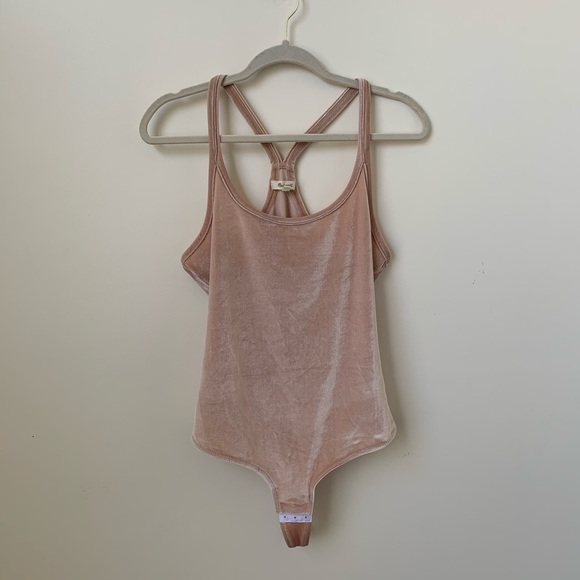 NWT Madewell Velour Blush Racerback Bodysuit - Picture 5 of 8